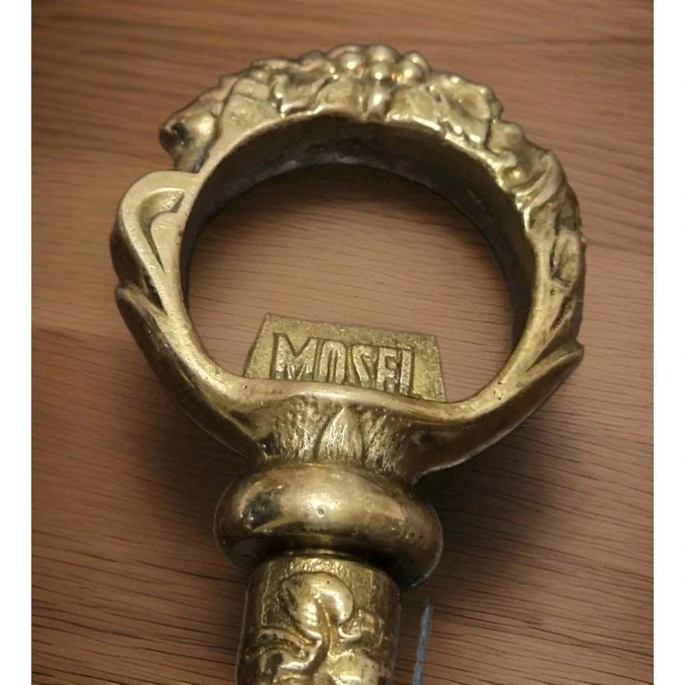 Vintage Corkscrew Wine Key Opener Brass Bronze Rhein Mosel Valley Germany